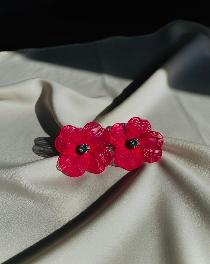 Crystal Flower Stud Earrings