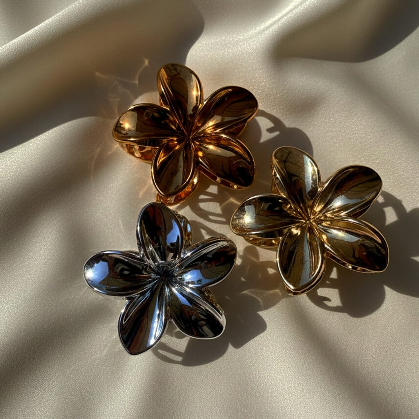 Steel Floral Hair Catcher Clip