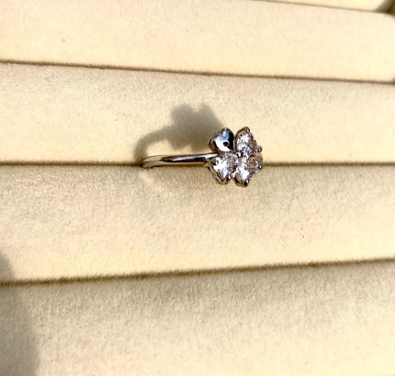 The Floral Pearl SolitaireLuminous Bloom Four-Petal Pearl & Pavé Floral Ring