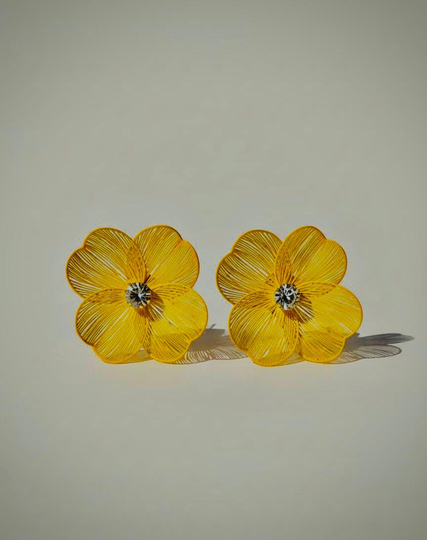 Crystal Flower Stud Earrings