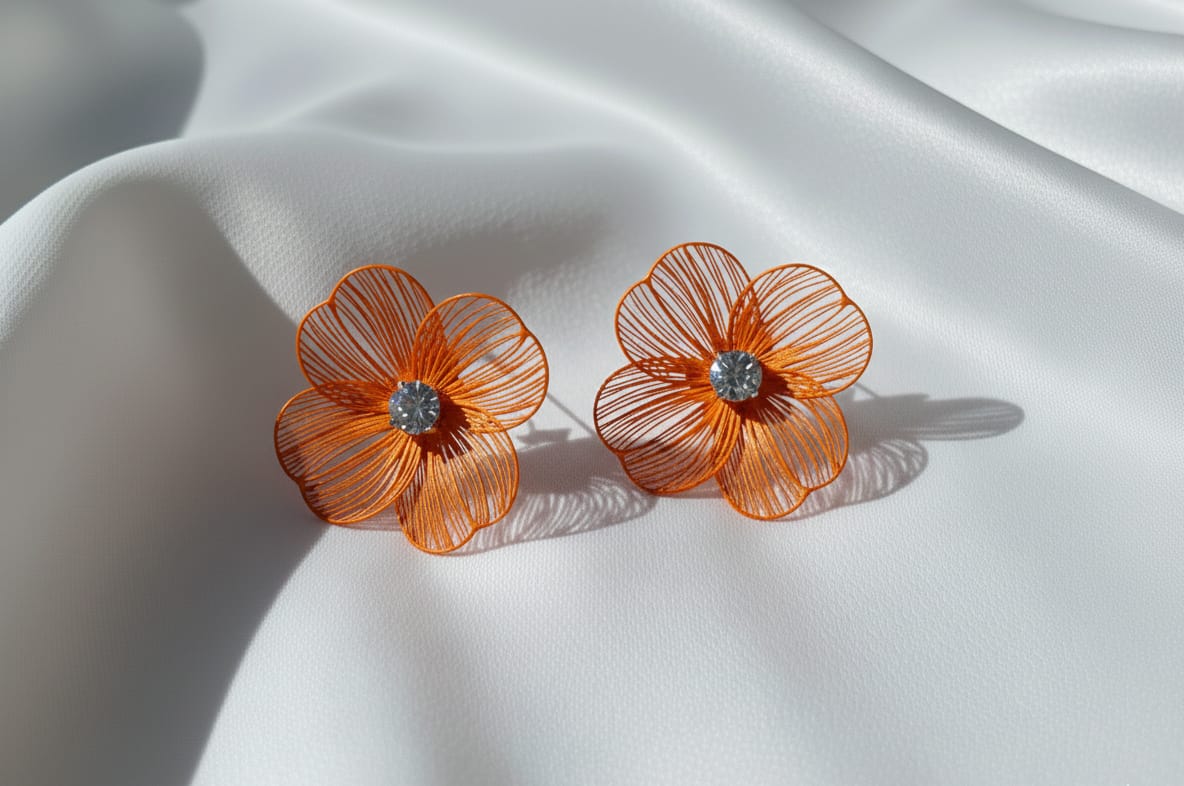 Crystal Flower Stud Earrings