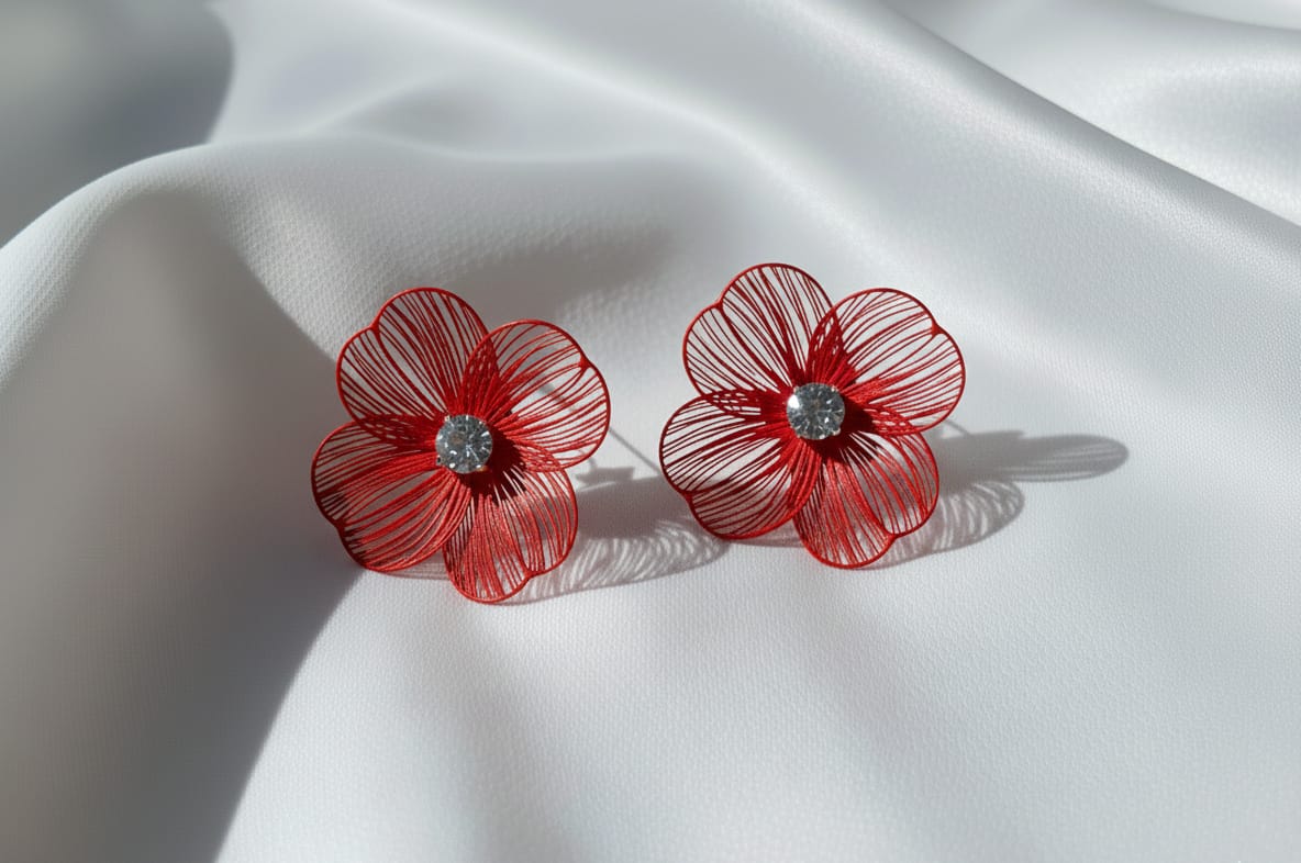 Crystal Flower Stud Earrings