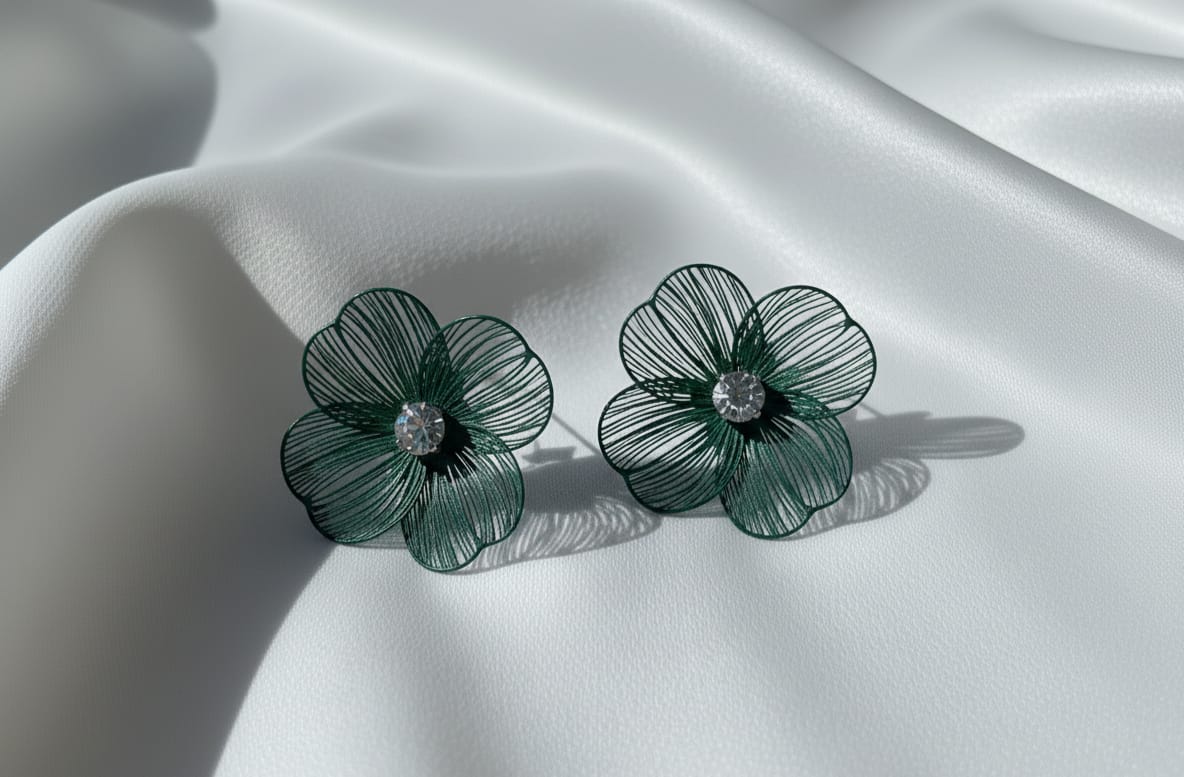 Crystal Flower Stud Earrings
