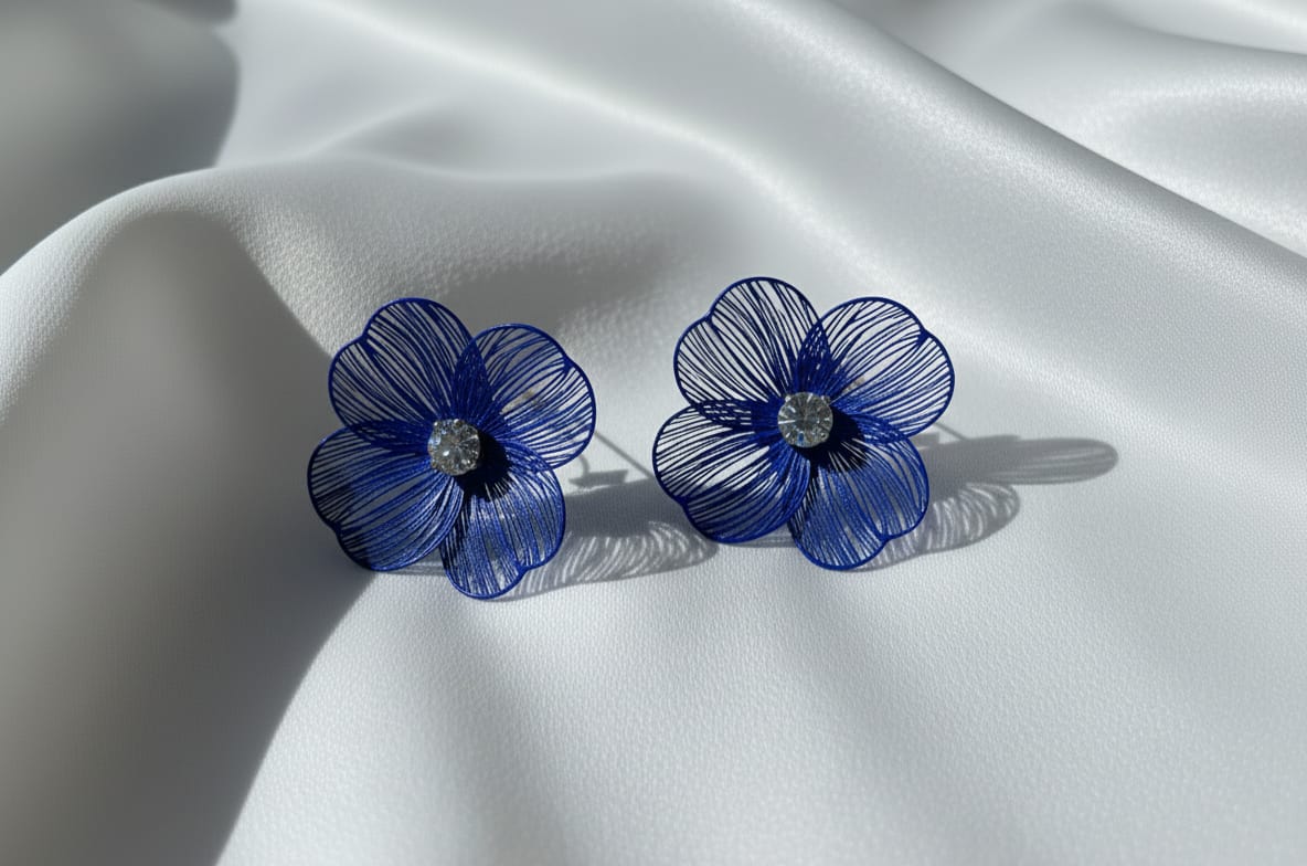 Crystal Flower Stud Earrings