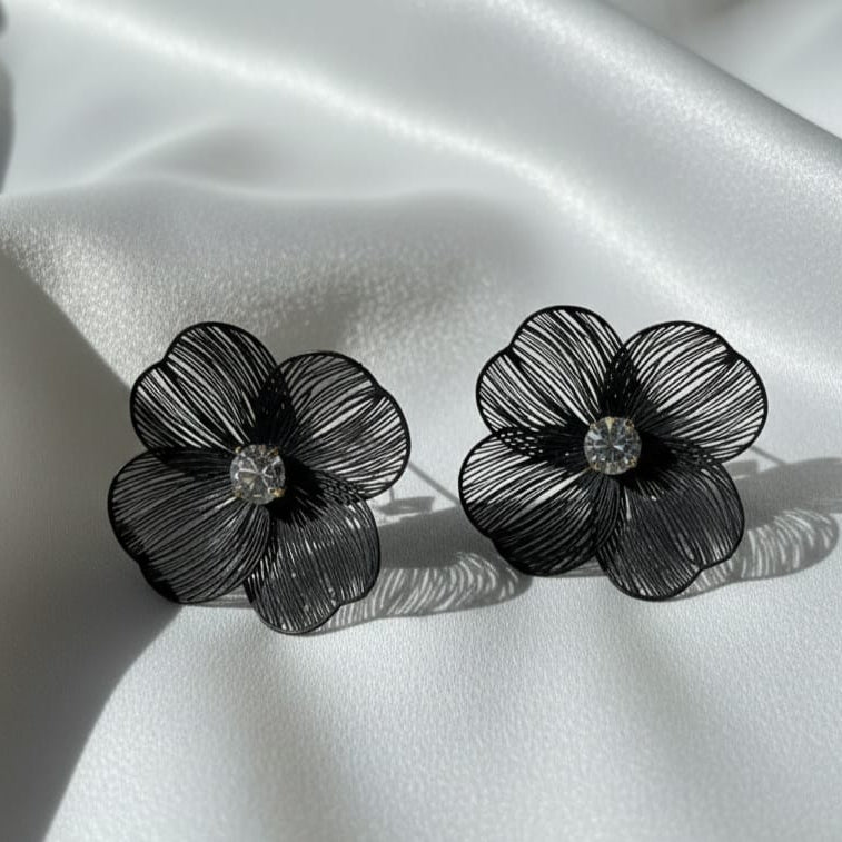 Crystal Flower Stud Earrings