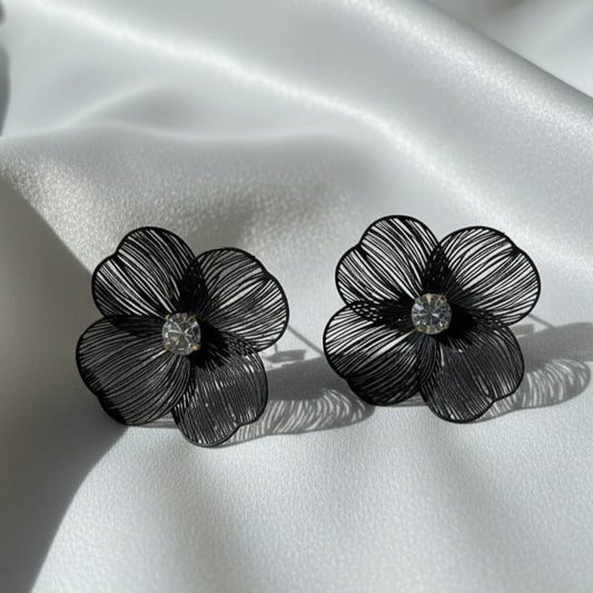 Crystal Flower Stud Earrings