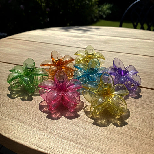 Floral Small Hair Catcher Clips – Pack of 3