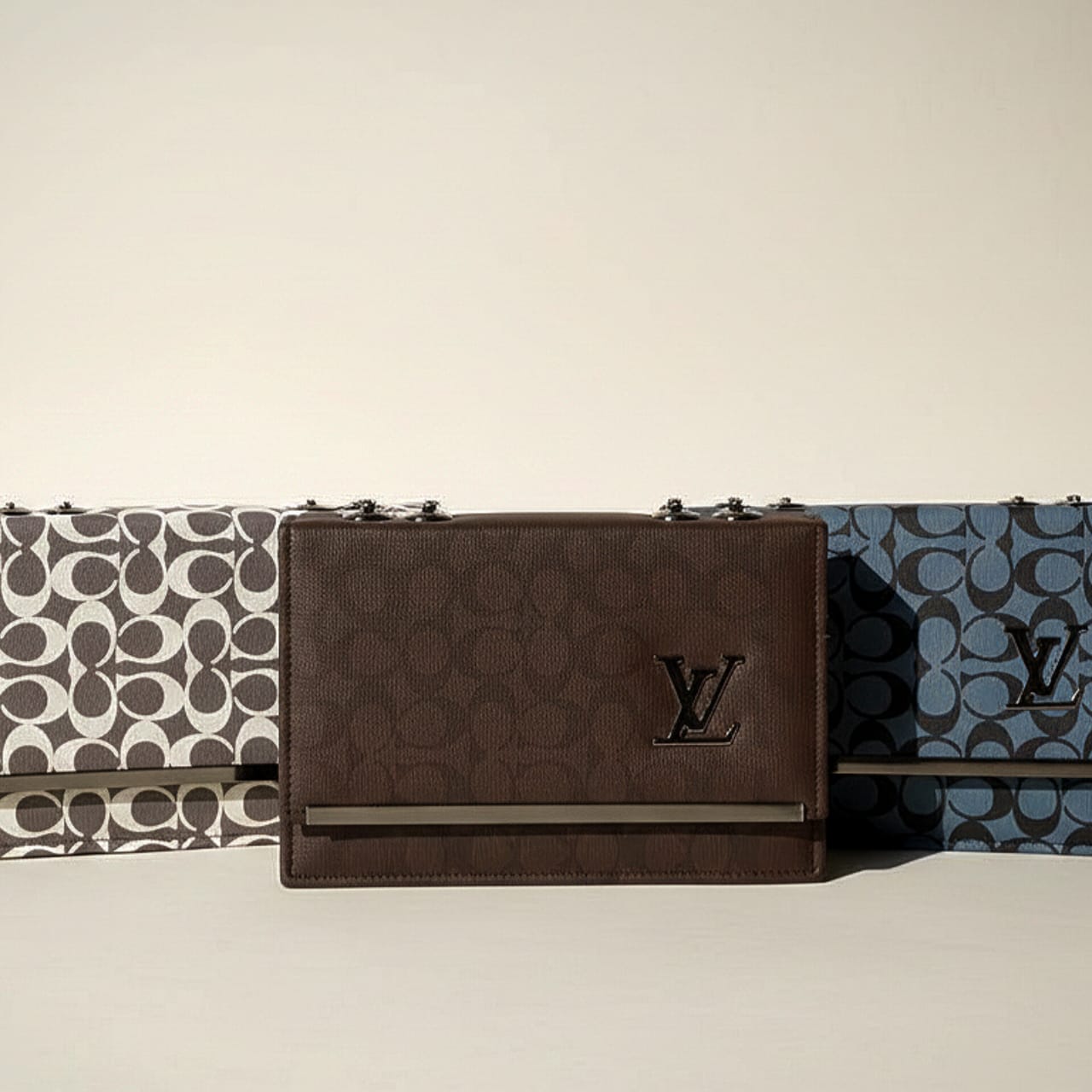 Diamond-Clasp Structured Shoulder Bag