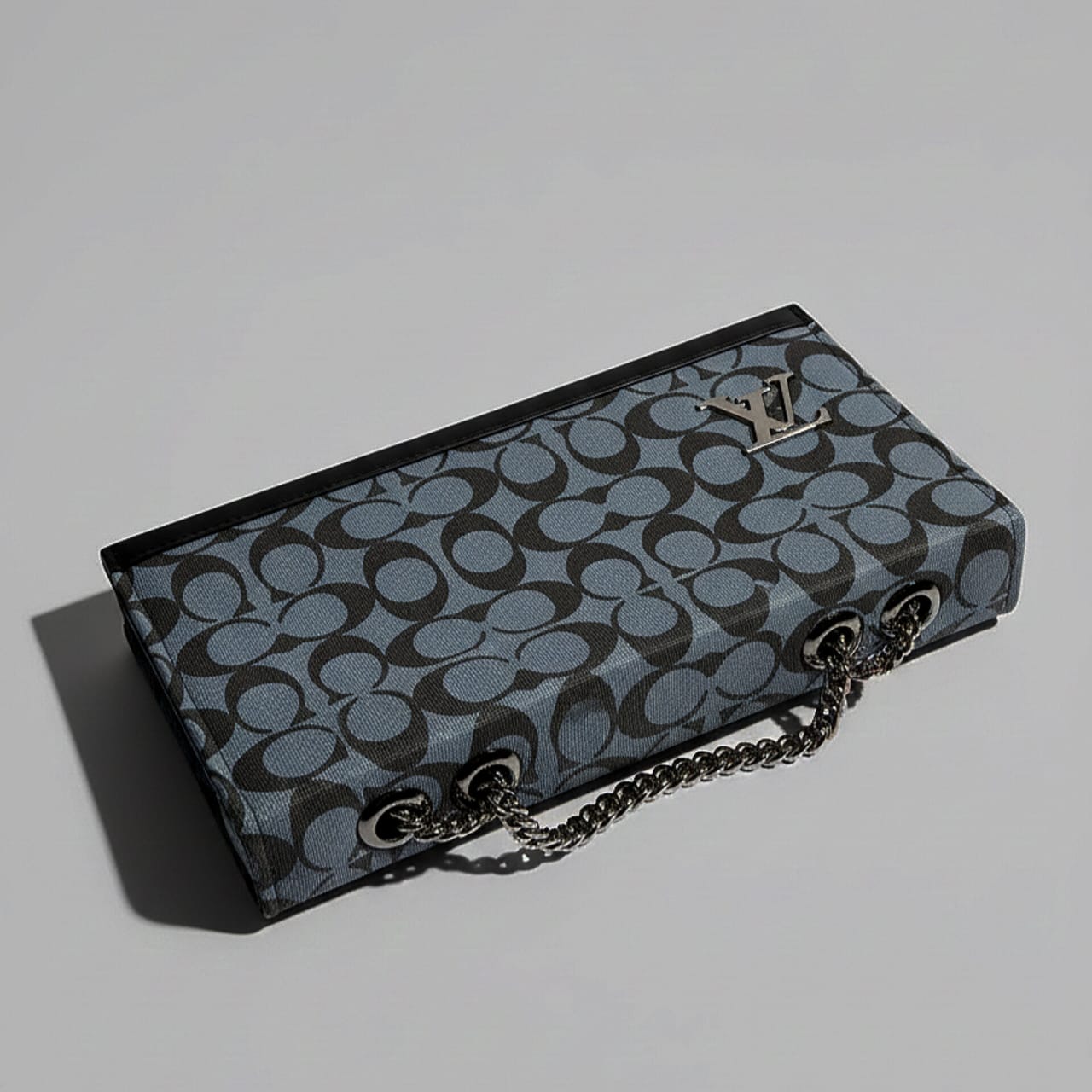 Diamond-Clasp Structured Shoulder Bag