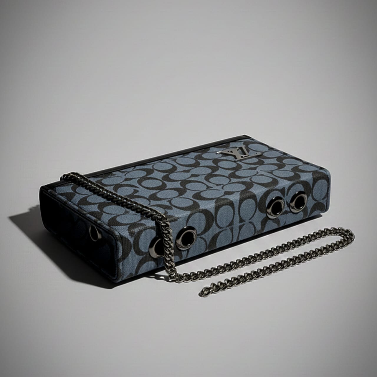 Diamond-Clasp Structured Shoulder Bag