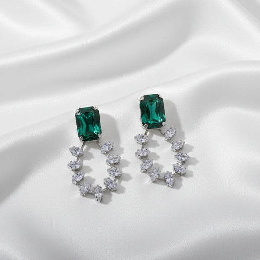 Emerald & Diamond Drop Earrings