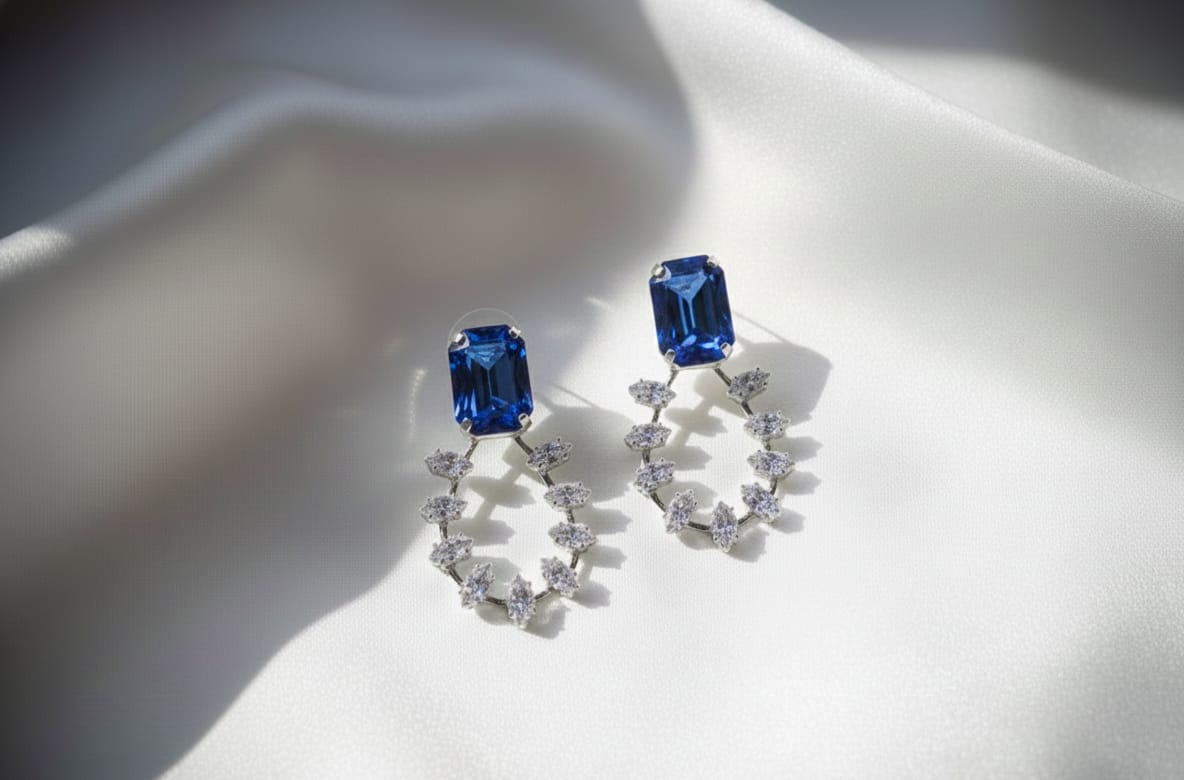 Emerald & Diamond Drop Earrings