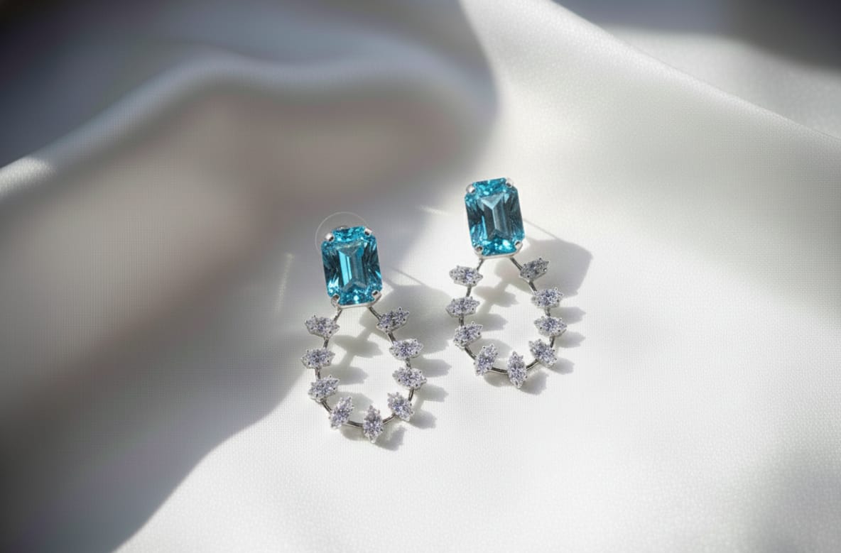 Emerald & Diamond Drop Earrings