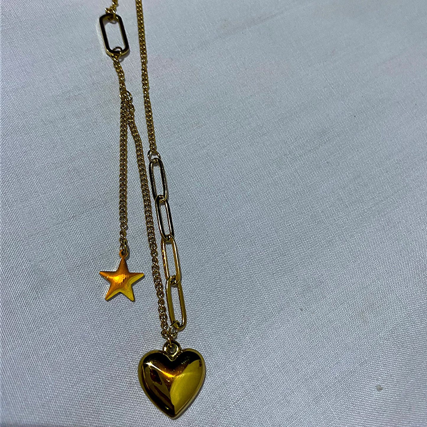 Anti-Tarnish Heart & Star Necklace