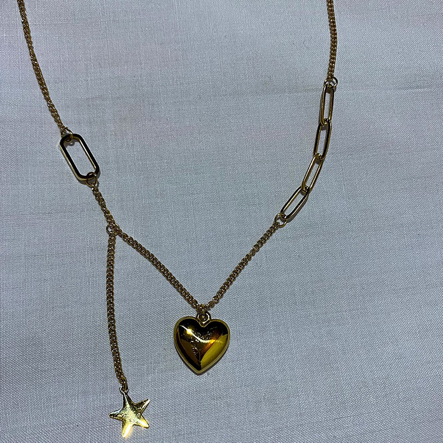Anti-Tarnish Heart & Star Necklace
