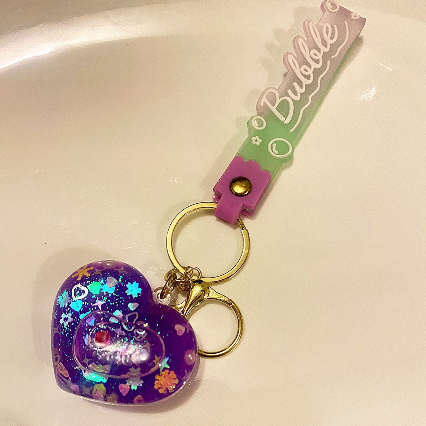 Bubble Heart Rope KeyChain