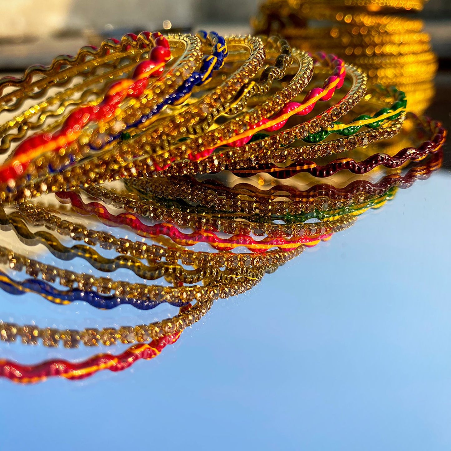 Antique Gold Leaf-Charm Bangles
